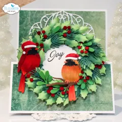 Metal Cutting Die - Festive Holly - Festive Robin