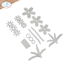 Foto des Stanzformen-Sets mit Gänseblütenblättern, Sternstempel, Blättern und Blütenzentren.