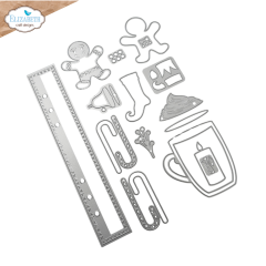 17-teiliges Stanzschablonen-Set Cozy Season und Verstärkungsstreifen von Elizabeth Craft Designs