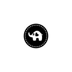 Stempel flächig Kreis Naht Elefant