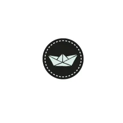 Stempel flächig Kreis Naht Papierboot
