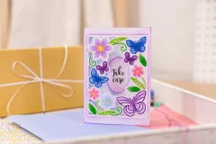 Gemini Create-A-Card Cutting Die - Embroidery Frame Beautiful Butterflies