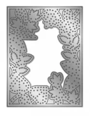 Gemini Create-A-Card Cutting Die - Embroidery Frame Swirly Leaves