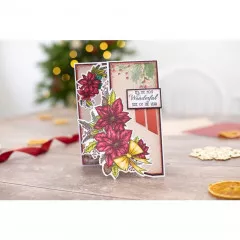 Clear Stamps and Die Set - Xmas Floral Spray Festive Poinsettia