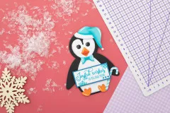 Clear Stamps and Die Set - Shaped Card Base Jolly Penguin