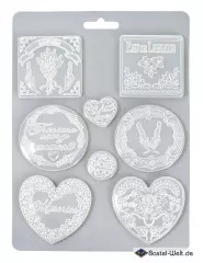 Soft Mould A4 - Provence Plates and Hearts