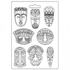 Soft Mould A4 - Savana Tribal Masks