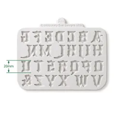 Katy Sue Designs - Silicone Mould - Gothic Font Uppercase Alphabet