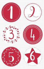 Adventskalender Set - rot weiß (klein)