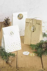 Adventskalender Set - gold natur weiß (klein)