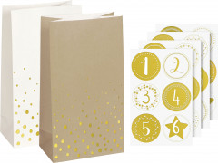 Adventskalender Set - gold natur weiß (groß)