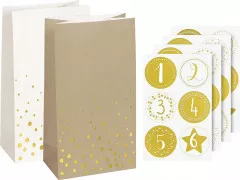 Adventskalender Set - gold natur weiß (groß)