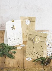 Adventskalender Set - gold natur weiß (groß)