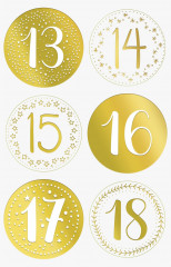 Adventskalender Set - gold natur weiß (groß)