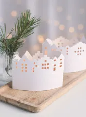 Lichthäuser-Set Leporello - weiß