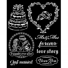 Stamperia Thick Stencil - Sleeping Beauty just married