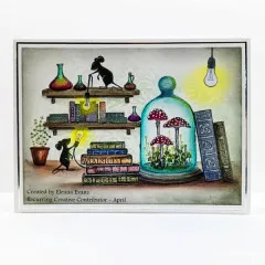 Lavinia Clear Stamps - Purple Cap Mushrooms