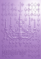 3D Embossing Folder - Masquerade Ball Distressed Chandelier