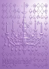 3D Embossing Folder - Masquerade Ball Distressed Chandelier