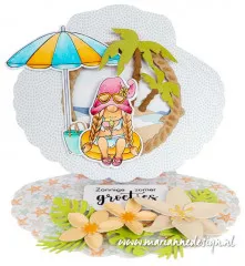 Clear Stamps and Cutting Die - Gnome Beach Girl