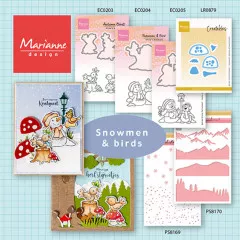 Clear Stamps and Cutting Die - Eline\\\s Animals - Snowman & Bird