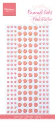 Decoration Enamal dots - Rosa Glitzer