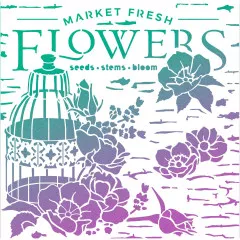 Texture Stencil 8x8 - Market Fresh Flowers