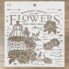 Texture Stencil 8x8 - Market Fresh Flowers