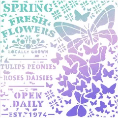 Texture Stencil 8x8 - Spring Fresh Flowers