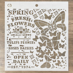 Texture Stencil 8x8 - Spring Fresh Flowers