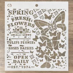 Texture Stencil 8x8 - Spring Fresh Flowers