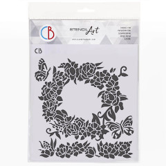 Ciao Bella Texture Stencil - Roses Wreath