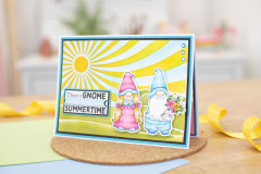 Embossing Folder - Natures Garden Gnomes Summer Scene