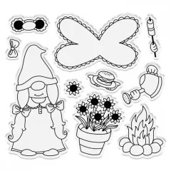 Clear Stamps, Cutting Die, Stencil - Garden Gnomes Girl