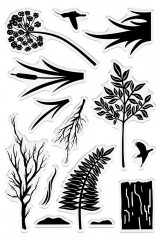 Clear Stamps - Natures Garden - Kingfisher Collection - Nature Silhouette Stamps