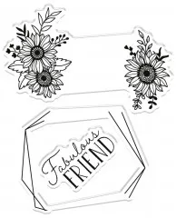 Clear Stamps and Cutting Die - Sunflower Collection Fabulous Fra