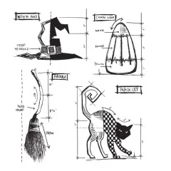 Tim Holtz Cling Stamps - Halloween Blueprint 3