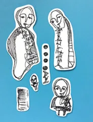 Dina Wakley Media Cling Stamps - Funny Peeps