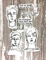 Dina Wakley Media Cling Stamps - Strong Men