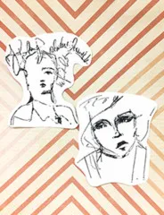 Dina Wakley Media Cling Stamps - Thoughtful Women