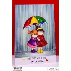 Stamping Bella Cling Stamps - Tiny Townie Under An Umbrella