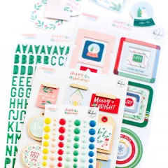 PinkFresh Chipboard Frames Stickers - Happy Holidays