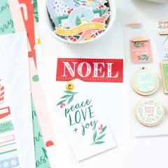 PinkFresh - Wood Accent Stickers - Happy Holidays