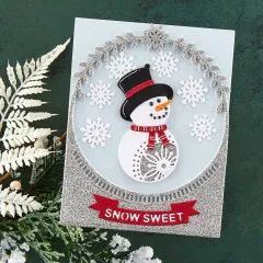 Spellbinders Etched Dies - Let It Snowman -Christmas Flourish