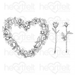 Cling Stamps - Budding Rose Heart