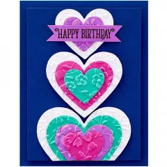 Spellbinders 3D Embossing Folder - Flower Frenzy Floral Reflection