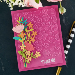 Spellbinders 3D Embossing Folder - Flower Frenzy Floral Reflection