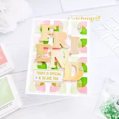 Pinkfresh Studio Stencils - Overlapping Geo Leaf Layering