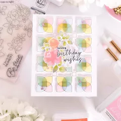 Pinkfresh Studio Stencils - Overlapping Geo Leaf Layering