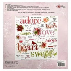 12x12 Rub-On Transfer Sheet - ARToptions Rouge Sentiments